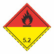 Знак перевозки опасных грузов «Класс 5.2. Органические пероксиды» (пленка, 100х100 мм)